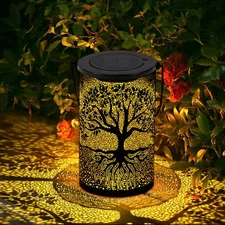 Solar Lanterns Outdoor Waterproof Hanging, Tree of Life Decorative Light Christm