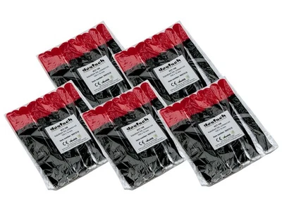 DEETECH 50 St. Kabelklett Klettband Kabel-Klettband Kabelbinder, 160x16mm, schwarz-rot