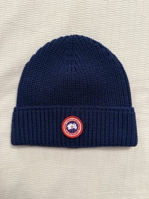 Men s Canada Goose Beanie Navy Blue One Size