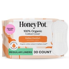 Honey Pot Non Herbal Pantiliners 30 Count Organic Cotton Hypoallergenic Care