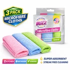 Microfibre Cloths 3 Pack Kitchen Bathroom General Cleaning Cloths Absorbent