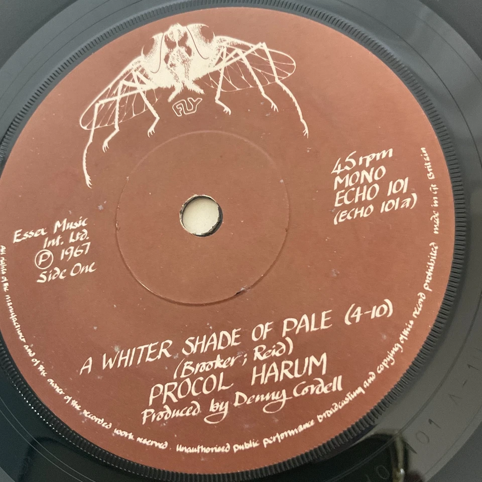 Procol Harum - A Whiter Shade of Pale / Homburg 7" Vinyl Single EX 1967 Fly Echo - Image 3 of 4