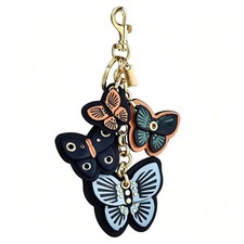 Women Retro Vintage Butterfly PU Leather Bag Charm Keychain for Daily Use Gift