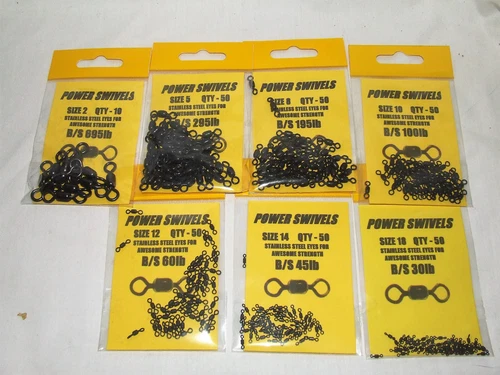 Power Swivels Various, Size 2 pack of 10, Sizes 5,8,10,12,14,18 Pack of 50