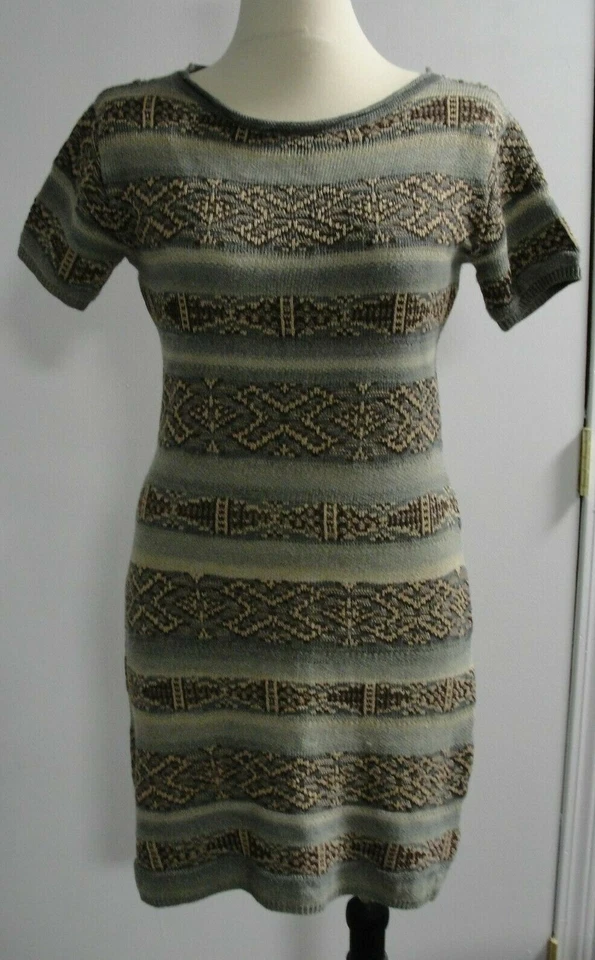 Vestido Suéter Ralph Lauren Para Mujer Etiqueta Azul Verde Salvia, Tostado y Marrón, Talla M Foto 2 de 4