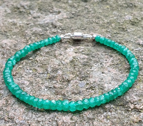 Grüner Smaragd 925 Sterling Silber Armband mit Magnetverschluss - Bild 4 von 8