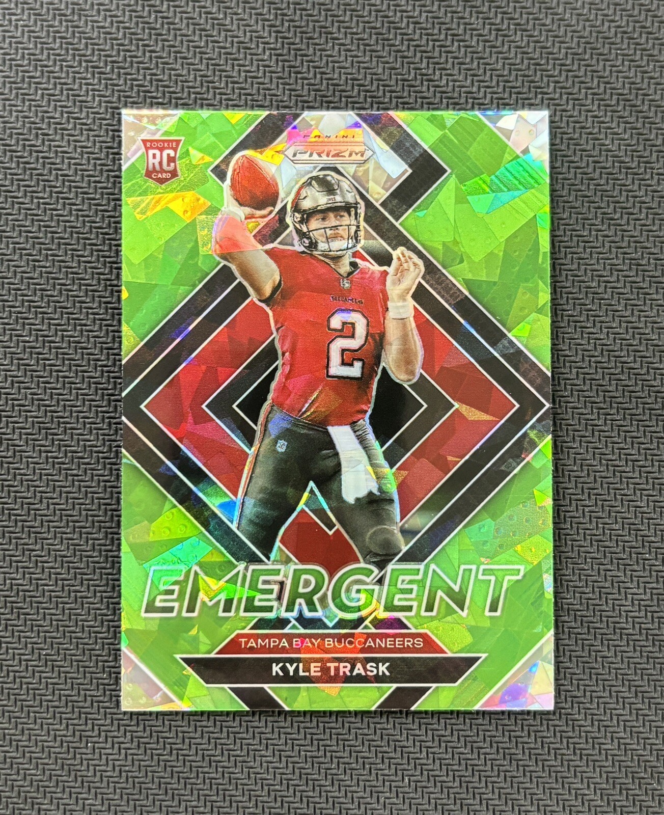 2021 Panini Prizm Kyle Trask Emergent Green Ice Prizm SSP #E-9 Rookie RC