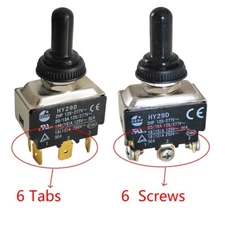 DPDT Toggle Switch with Sheath for Electrical Equipment KEDU HY29D Screw 6.3 Tab