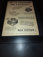 RCA Victor Records Rare Original 1950 Record Player Promo Poster Ad Framed!