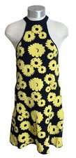 URBAN OUTFITTERS Black + Yellow Floral Charlie Sleeveless Mini Sweater Dress M