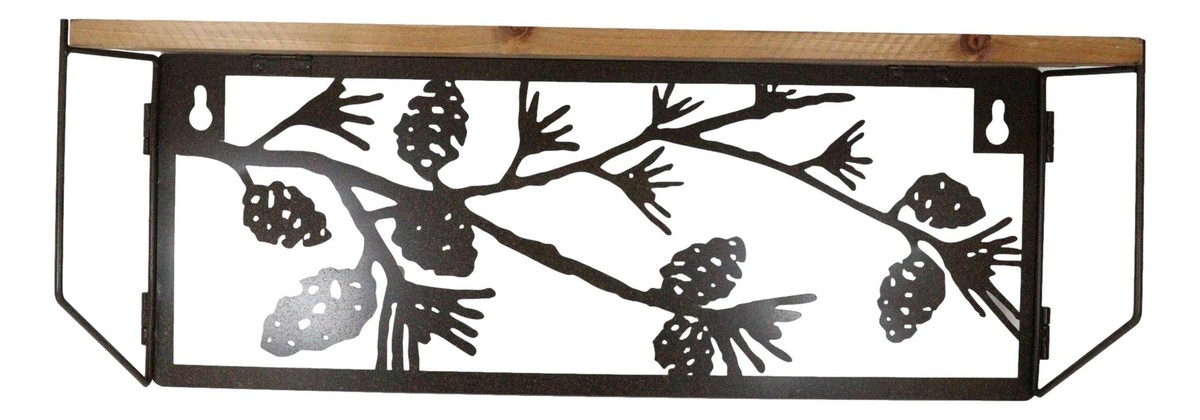 Western Rustic Forest Woodlands Pinecones Metal Cutout Wall