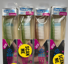 4 LOT Vintage 1993 Oral-B Advantage Toothbrush Soft 60 Full Straight INDICATOR