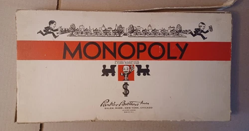 Vintage 1946-1951 Monopoly White Box Edition No. 9 Parker Brothers for parts