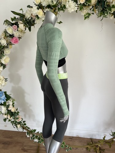 Gymshark Vision Crop Top Womens Size S & M Green Long Sleeve Training NEW OU76 - Picture 16 of 21