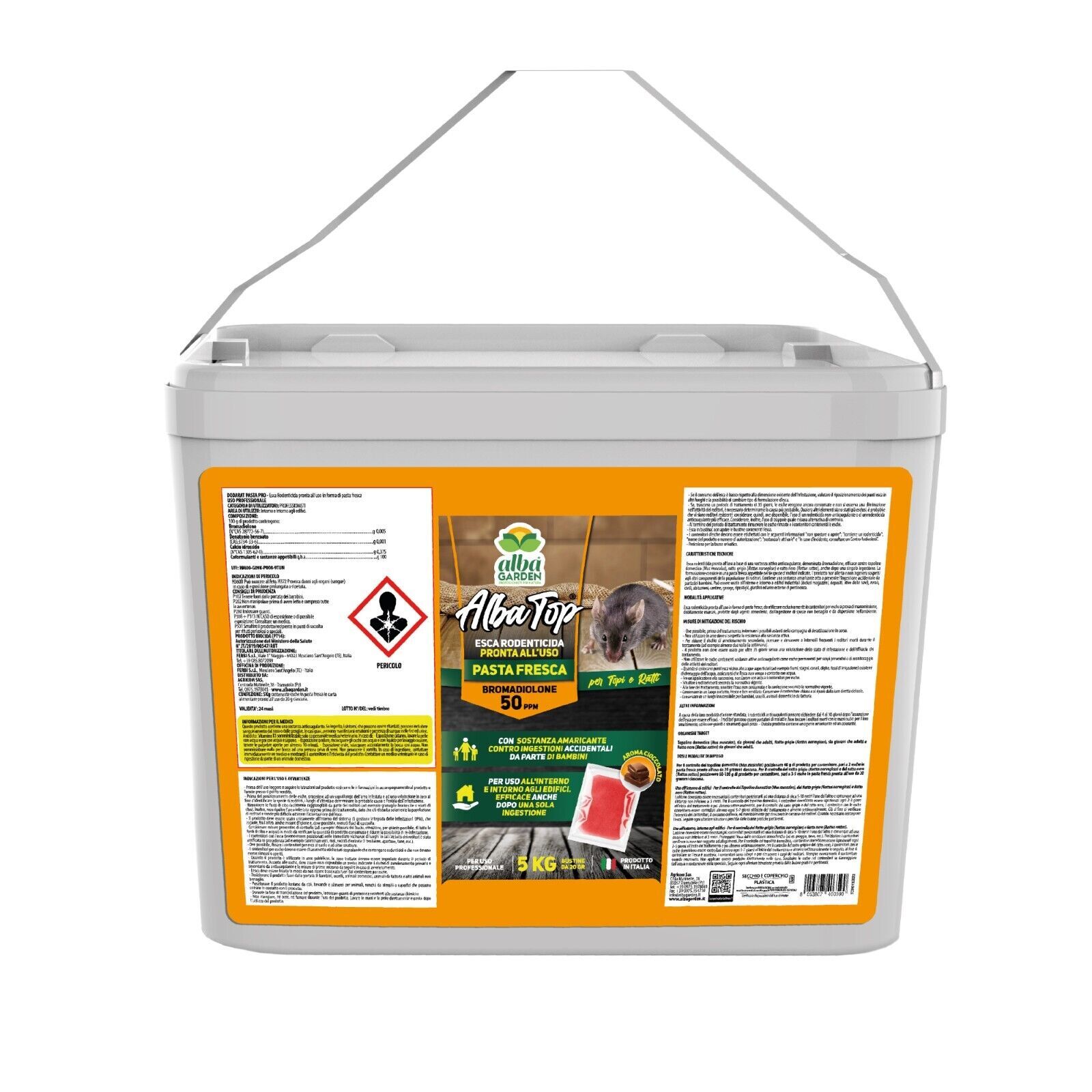 Veleno Esca in Pasta Rossa per Topi Ratti Topicida Ratticida Bromadiolone 5 Kg