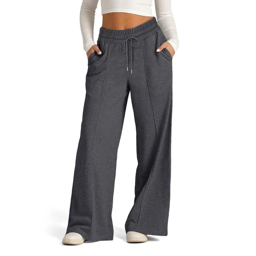 Damen Sporthose Lange Hose Jogginghose Weites Bein Hose Freizeithose - Bild 12 von 34