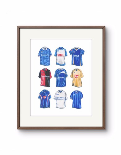 Portsmouth Football Shirt, Portsmouth Football Poster, Classic Shirt Print A4, - Picture 2 of 5