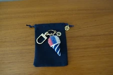 TORY BURCH MULTICOLOR SNOW CONE KEY CHAIN/PURSE CHARM. NEW