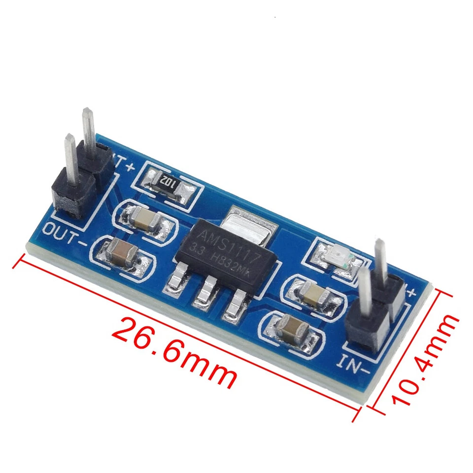 5pcs AMS1117-3.3 3.3V Step-Down Linear Voltage Regulator Module 6-12V in 3.3V - Image 2 of 4