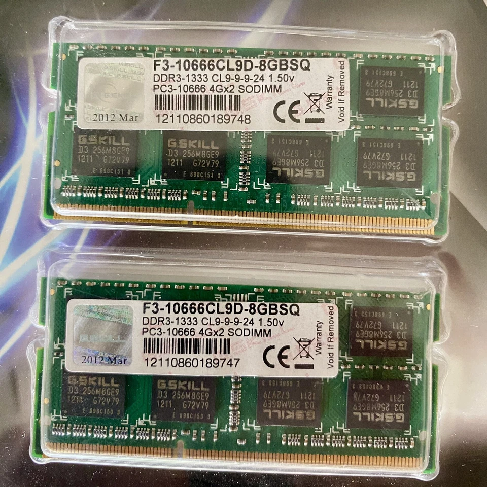 G.Skill PC3-10600 2x 4 GB SO-DIMM 1333 MHz DDR3 Pc Computer Memory RAM Stick - Image 2 of 4