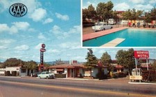 SANTA ROSA, California CA  REDWOOD MOTEL Pool~50's Cars SONOMA CO Roadside Card