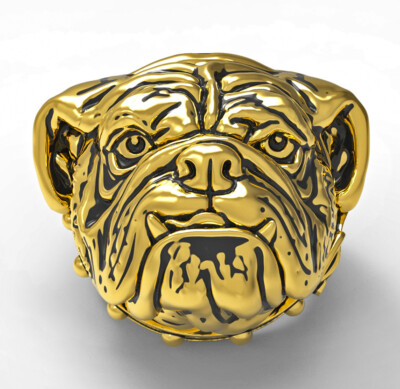 gold bulldog ring