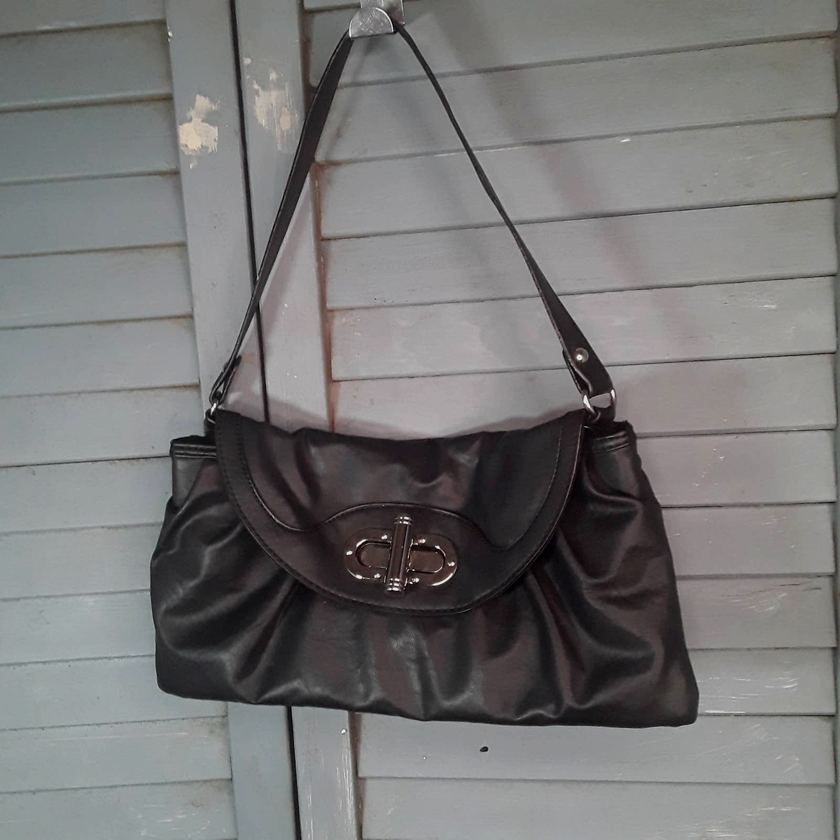 catos black leather backpack purse Women genuine classic  Kattee ready silhouette Cato Womens Black Faux Leather