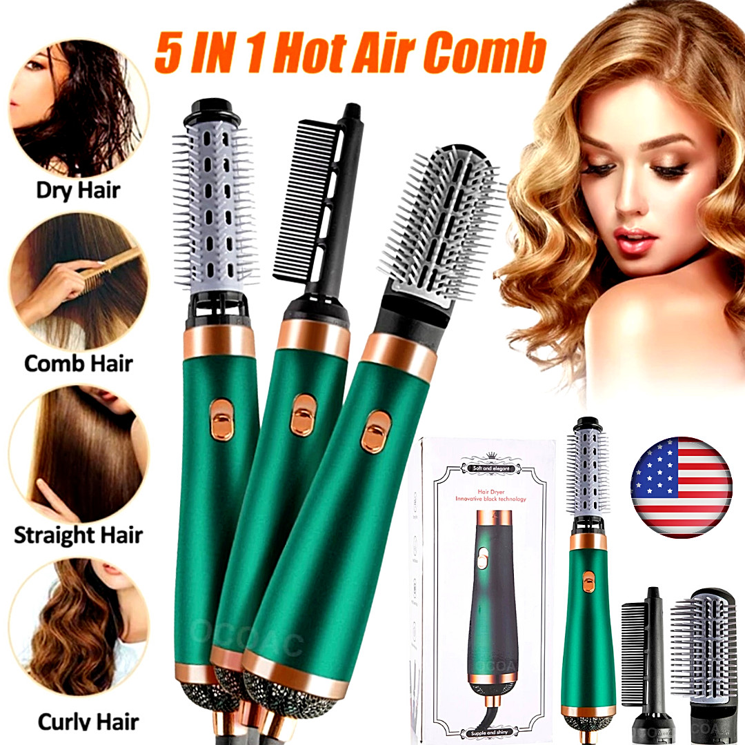 Cepillo Secador de Pelo Cabello Peine Voluminizador Caliente 5 en 1 EE. UU.