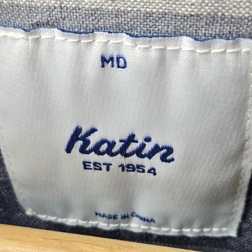 Katin Striped Button Up Shirt Men's Preppy Surfer Summer Patch Pocket Sporty M - Picture 7 of 7
