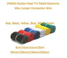 24AWG Double Head Tin Plated Electronic Wire Jumper Connection Wire 8/10/15/20cm