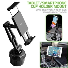 Car Cup Holder Phone Mount Compatible with iPhones, iPad, mini, Tablet, Android