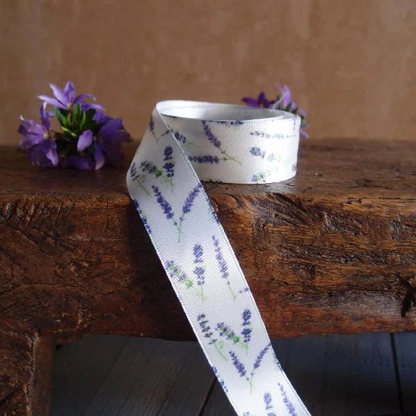 Elegante fita de cetim estampada lilás lavanda - Imagem 4 de 4