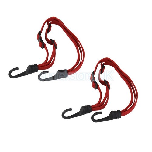2pcs Adjustable Motorcycle Luggage Tie Down Bungee Straps Cords with