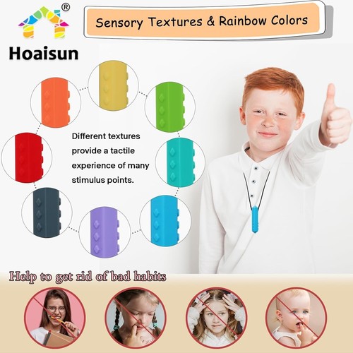 Chew Necklaces For Sensory Kids, 8 Pack Chewy Necklace Sensory Boys And Girls - Picture 5 of 7