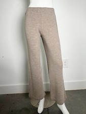 Vince Ribbed Pants Pull On Beige Birch Wool Blend Size XS Straight Leg