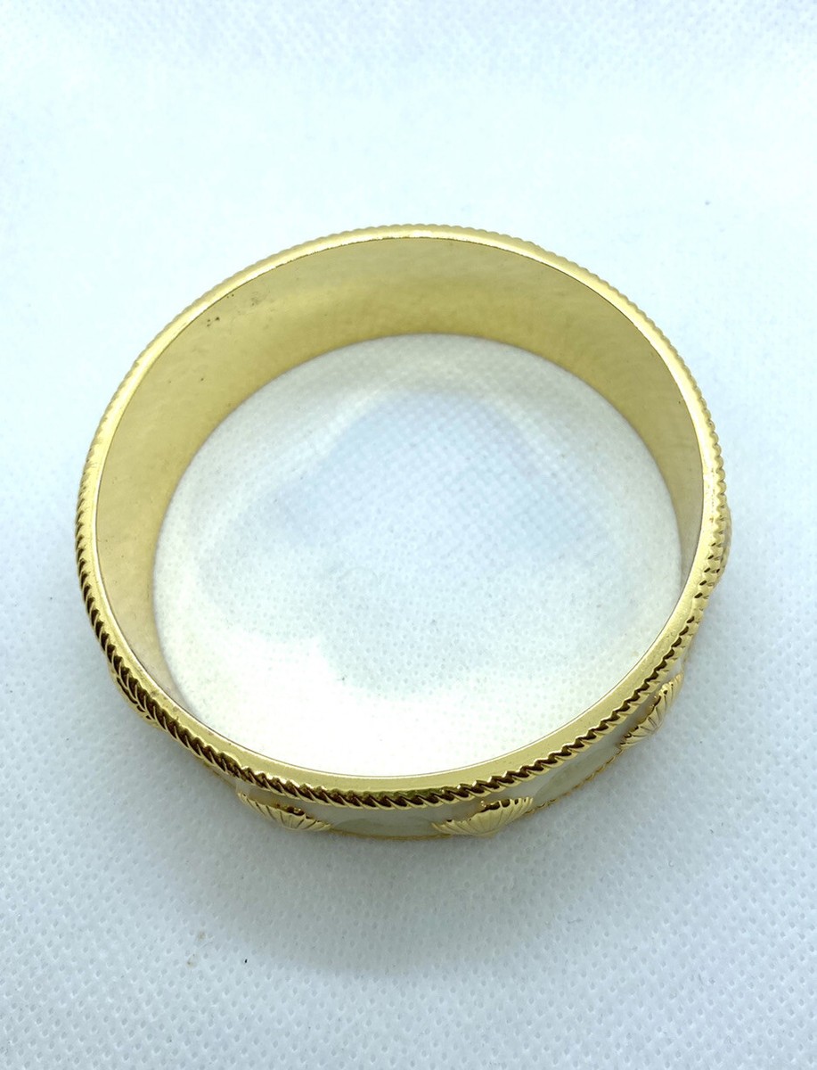 Lilly Pulitzer Goldtone Shell And White Enamel Bracelet D10 