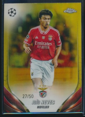 2023-24 Topps Chrome UEFA Club Competitions - Joao Neves #146 Gold 