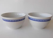 2 Folkcraft Sail Away Stoneware 6"D x 3 3/8"H Bowls Cereal Ice Cream Nautical
