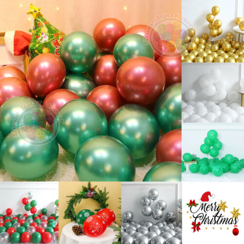 Christmas Latex PLAIN BALOON BALLONS helium BALLOONS Quality Xmas Party Decors - Picture 1 of 7