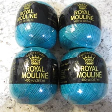 Four Balls Royal Mouline Creslan AcrylicThread, 4 ply, 400 yd ea, Dark Aqua