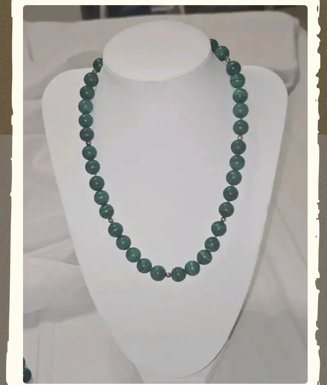 Natural Malachite Stone Necklace image 1