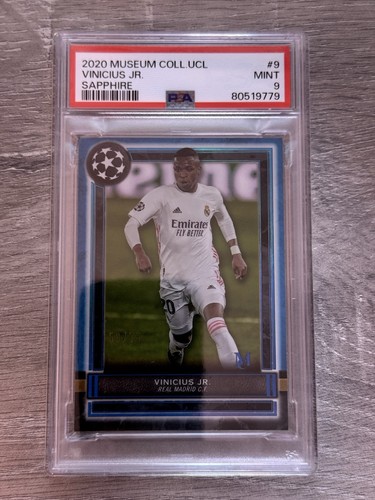 Topps Museum Collection UCL Vinicius Jr Real Madrid #9 Sapphire /75 PSA 9