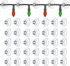50 Pack Suction Cups for Glass - 1.2''/30mm Small Clear Rubber Suckers for Holid
