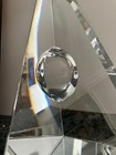 Baccarat Large Geometric Pyramid Obelisk Crystal Sculpture — photo 2