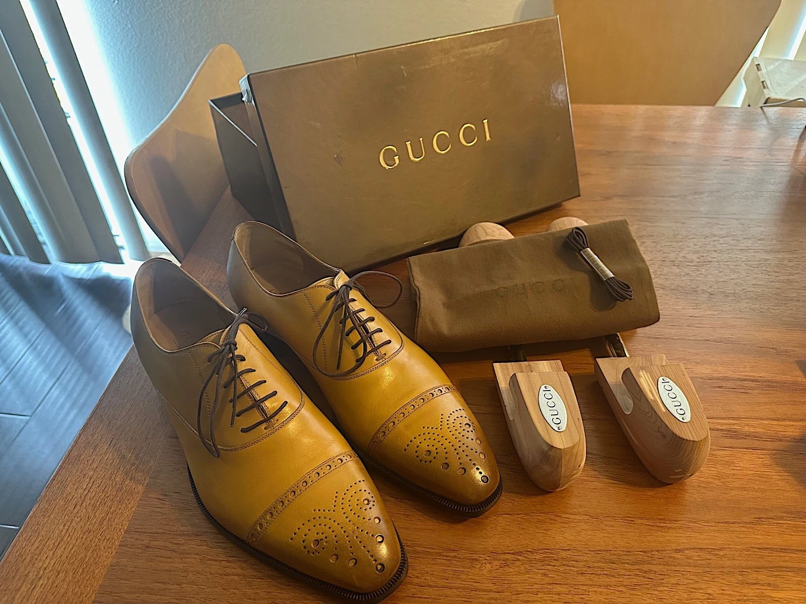 Scarpe eleganti Gucci Tom Ford epoca punta a cappuccio traforata OXFORD taglia 11 scatola originale con extra