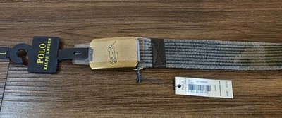 NWT POLO RALPH LAUREN WEBBED BELT IN WASH CAMO SIZE L LARGE BRAND NEW