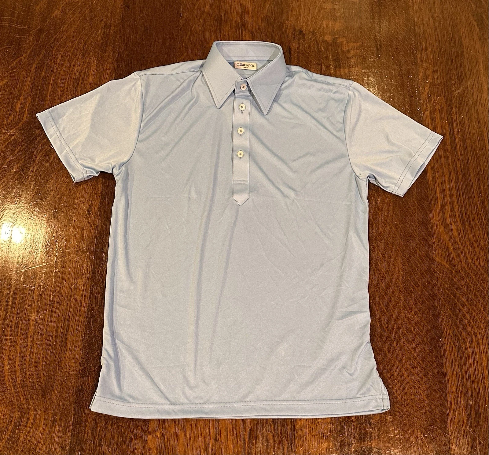 Collars and Co Polo Shirt Men’s S Solid Sky Blue Dress English Spread Collar $88