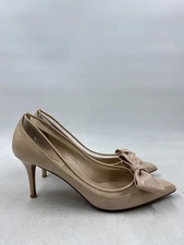 Valentino Garavani Beige Patent Leather Bow Pump Heels W 7.5
