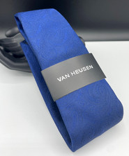 VAN HEUSEN Men's Neck Tie Navy Blue Paisley NEW MSRP: 45.