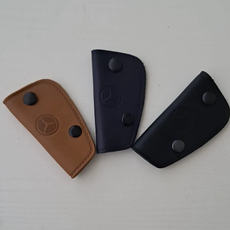 Funda de cuero con llavero estilo hoja clásica para Mercedes R107 W108 W109 negra Foto 4 de 4